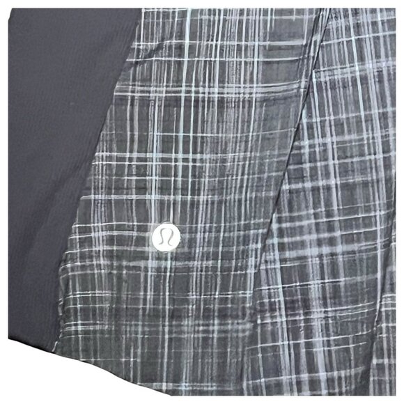 Lululemon Jacket Womens Sz 4 Gray Plaid Ruffle Pockets Logo Ahead Of The Curve - Picture 7 of 11